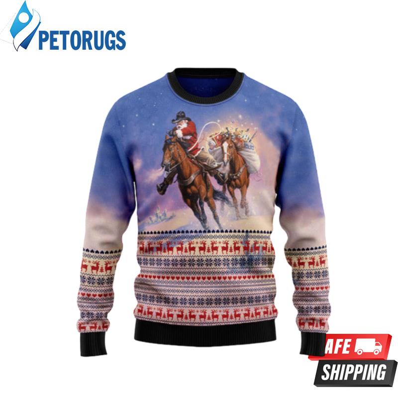 Cowboy-Santa-Claus-Ugly-Christmas-Sweaters