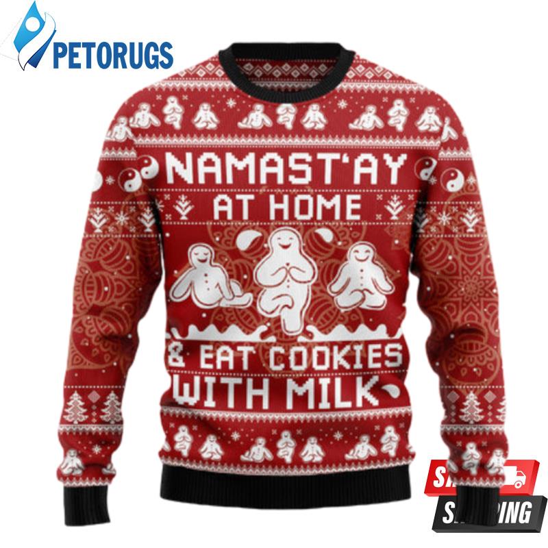NamastAy-At-Home-Eat-Cookies-With-Milk-Ugly-Christmas-Sweaters-1