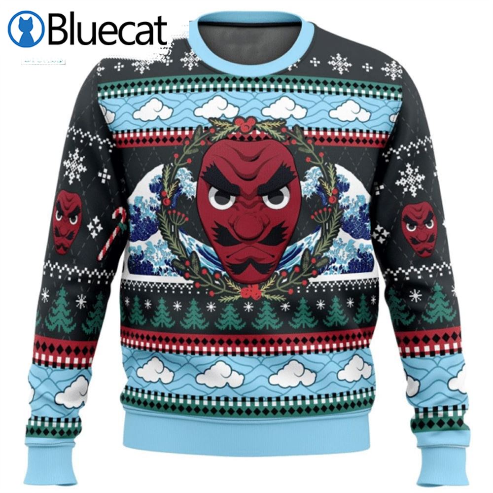 demon-slayer-sakonji-urokodaki-ugly-christmas-sweater