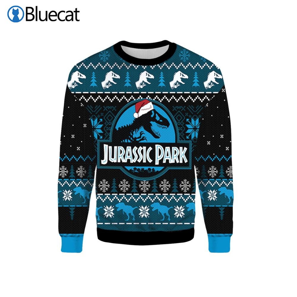 dinosaur-jurassic-park-ugly-christmas-sweater-dinosaur-ugly-etsy