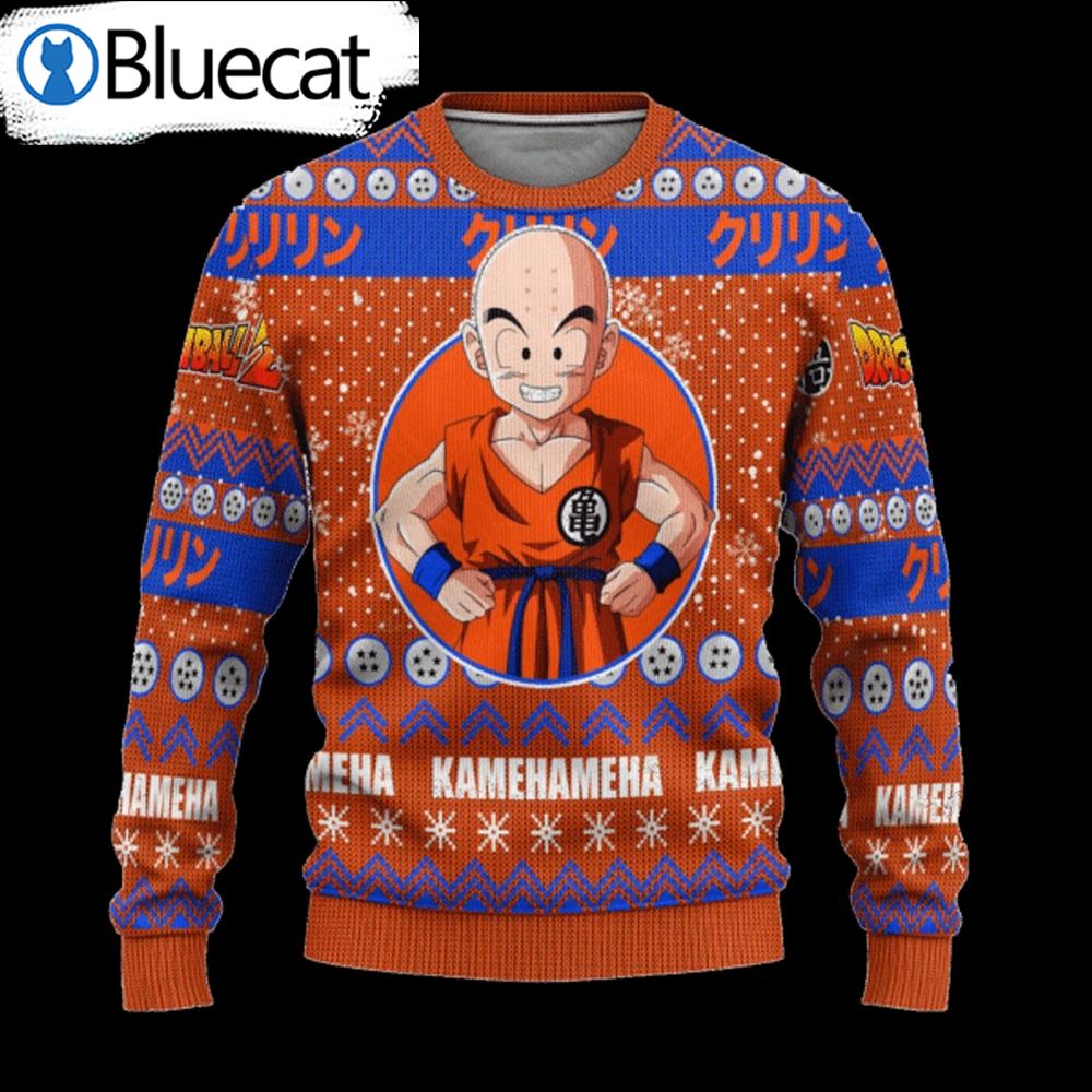 dragon-ball-krillin-kamehameha-ugly-christmas-sweater
