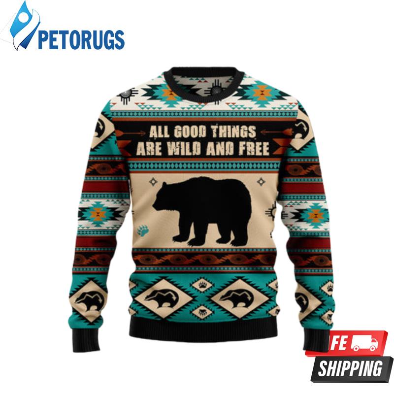 Bear-Wild-And-Free-Ugly-Christmas-Sweaters