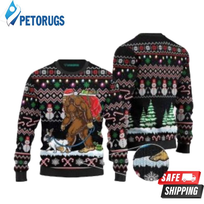 Bigfoot-French-Bulldog-Sasquatchmas-Ugly-Christmas-Sweaters