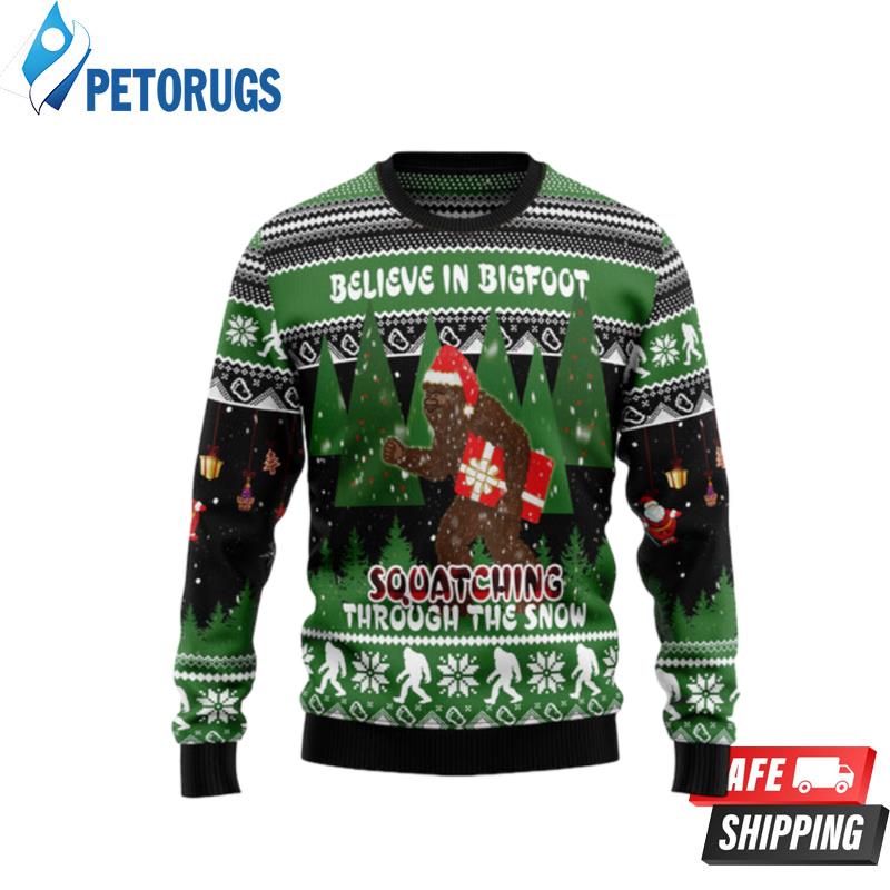 Bigfoot-Through-Snow-Ugly-Christmas-Sweaters