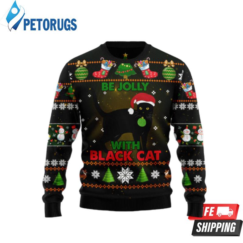 Black-Cat-Be-Jolly-Ugly-Christmas-Sweaters