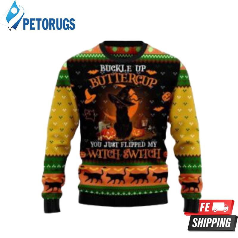 Black-Cat-Buttercup-Halloween-Ugly-Christmas-Sweaters
