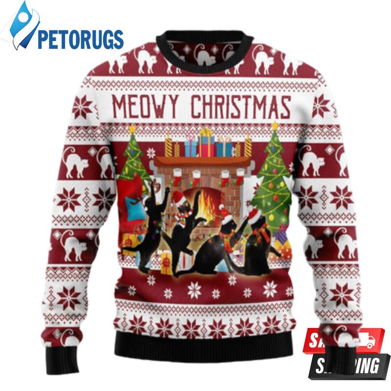 Black-Cat-Christmas-Dancing-Ugly-Christmas-Sweaters-1