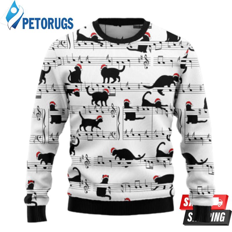 Black-Cat-Christmas-Music-Notes-Ugly-Christmas-Sweaters-1