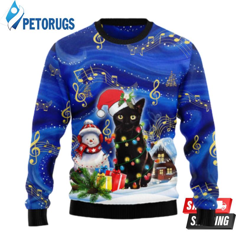 Black-Cat-Christmas-Night-Ugly-Christmas-Sweaters-1
