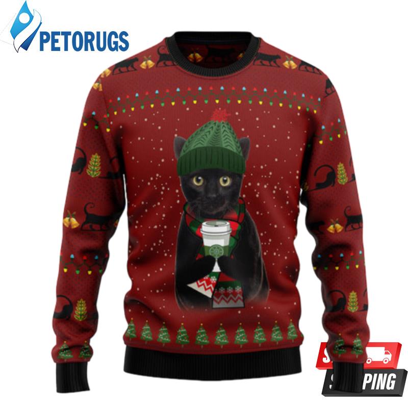 Black-Cat-Coffee-Ugly-Christmas-Sweaters-2
