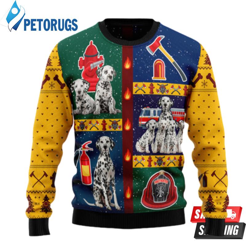 Brave-Dalmatian-Firefighter-Ugly-Christmas-Sweaters-1
