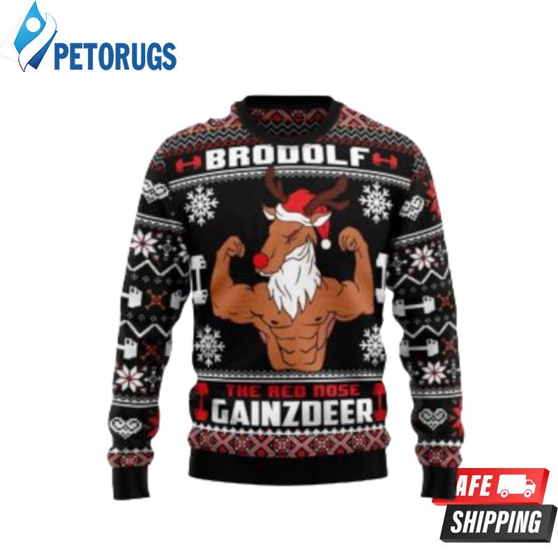 Brodolf-The-Red-Nose-Gainzdeer-Gym-Ugly-Christmas-Sweaters