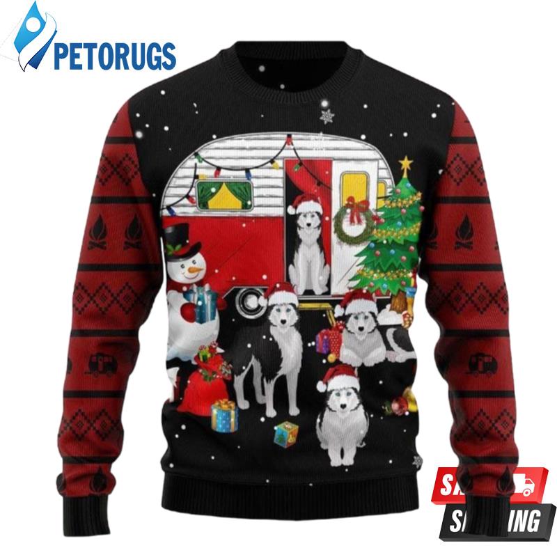 Camping-Car-And-Siberian-Husk-Ugly-Christmas-Sweaters