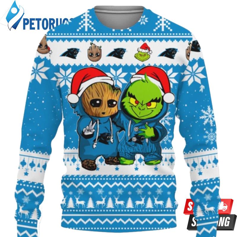 Carolina-Panthers-Baby-Groot-And-Grinch-Best-Friends-Ugly-Christmas-Sweaters