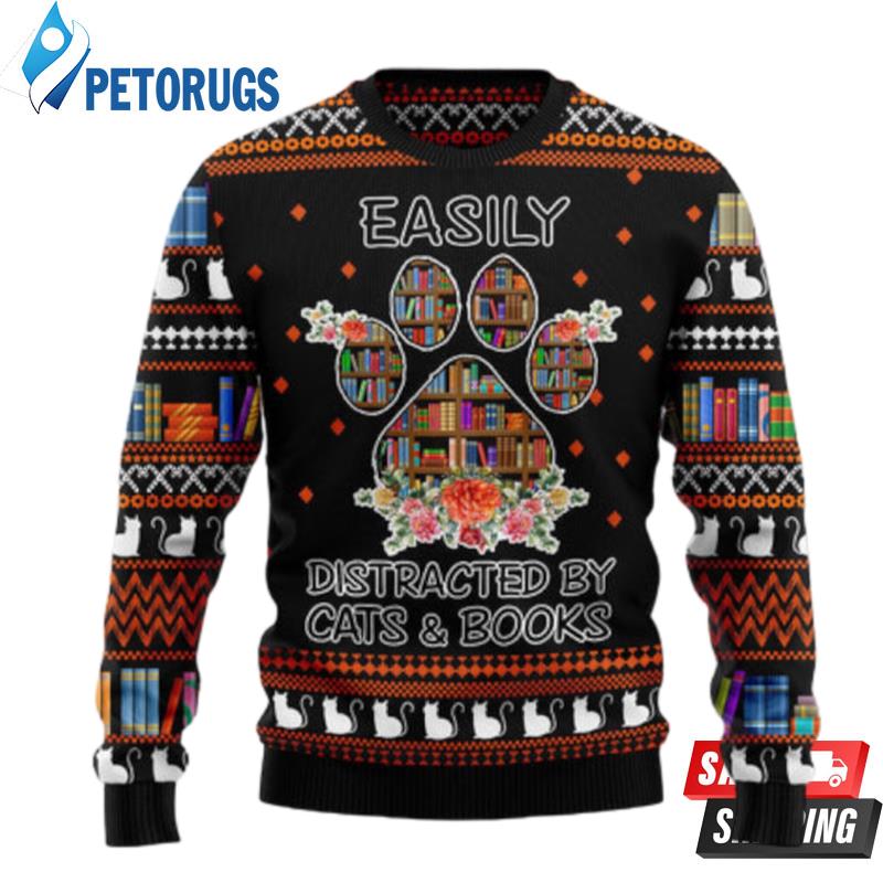 Cat-And-Books-Christmas-Ugly-Christmas-Sweaters-1