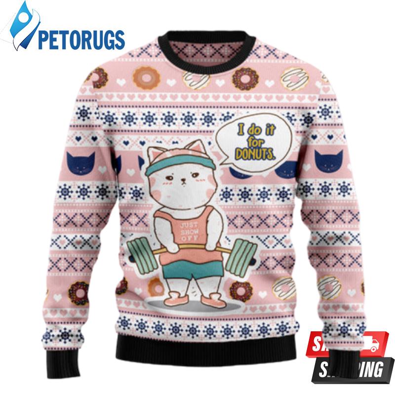 Cat-I-Do-It-For-Donuts-Ugly-Christmas-Sweaters-1