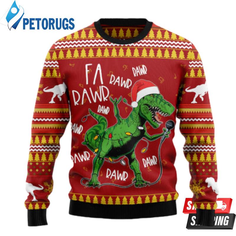Christmas-Singing-Dinosaur-Ugly-Christmas-Sweaters-1