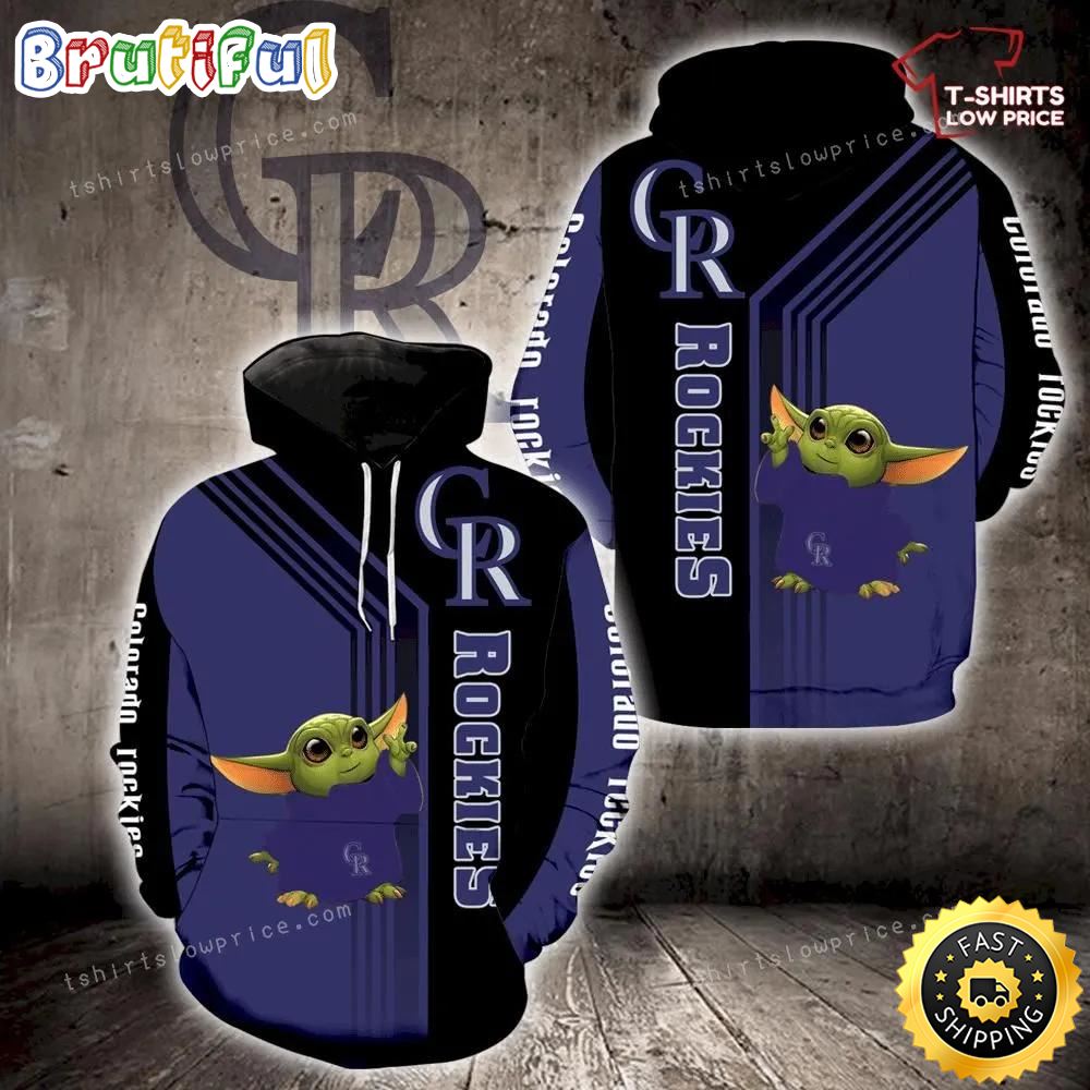 Colorado Rockies Baby Yoda Full Print 3d Hoodie Zipper For Men Women -