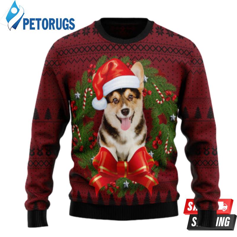 Corgi-Wreath-Ugly-Christmas-Sweaters