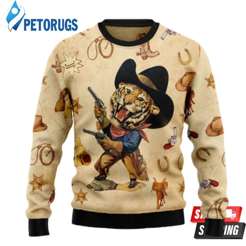 Cowboy-Tiger-Ugly-Christmas-Sweaters-1