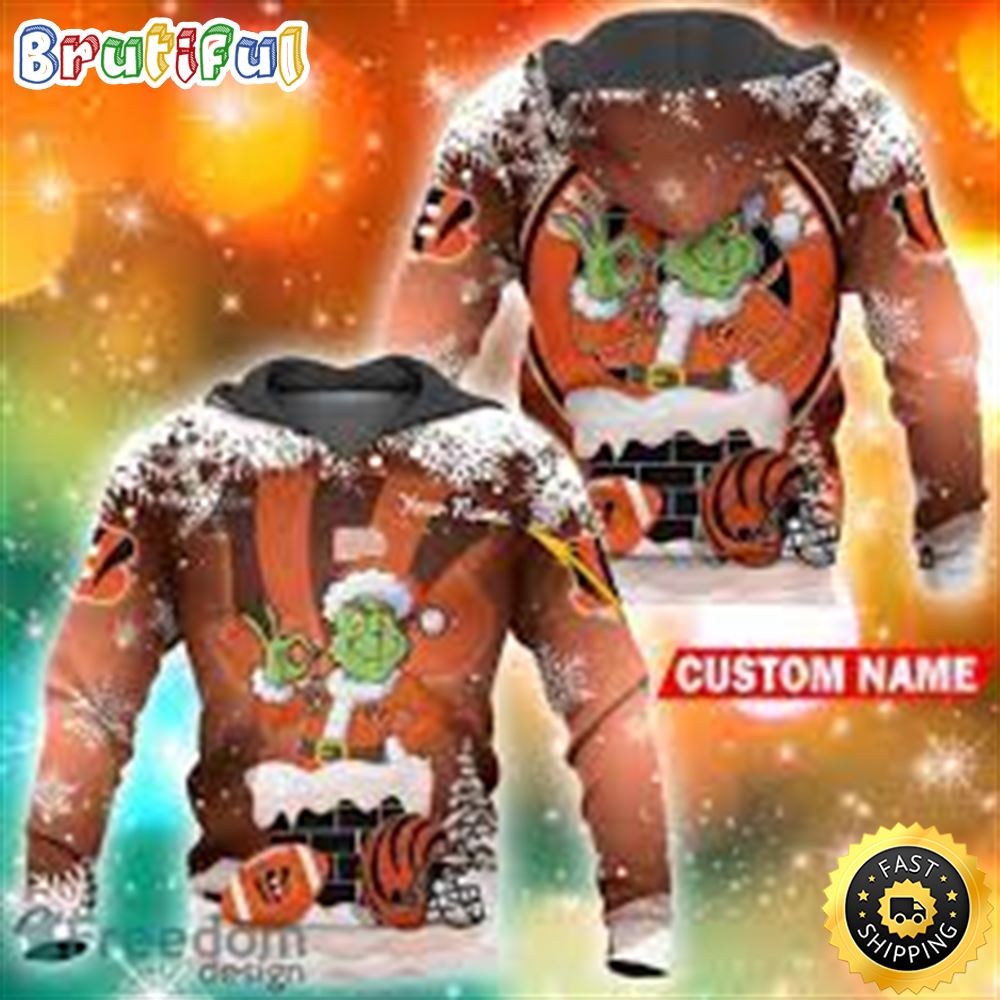 Custom_Cincinnati_Bengals_NFL_Christmas_Grinch_in_Chimney_3D_Hoodie_Pullover_Prints_Custom_Name_edpzii