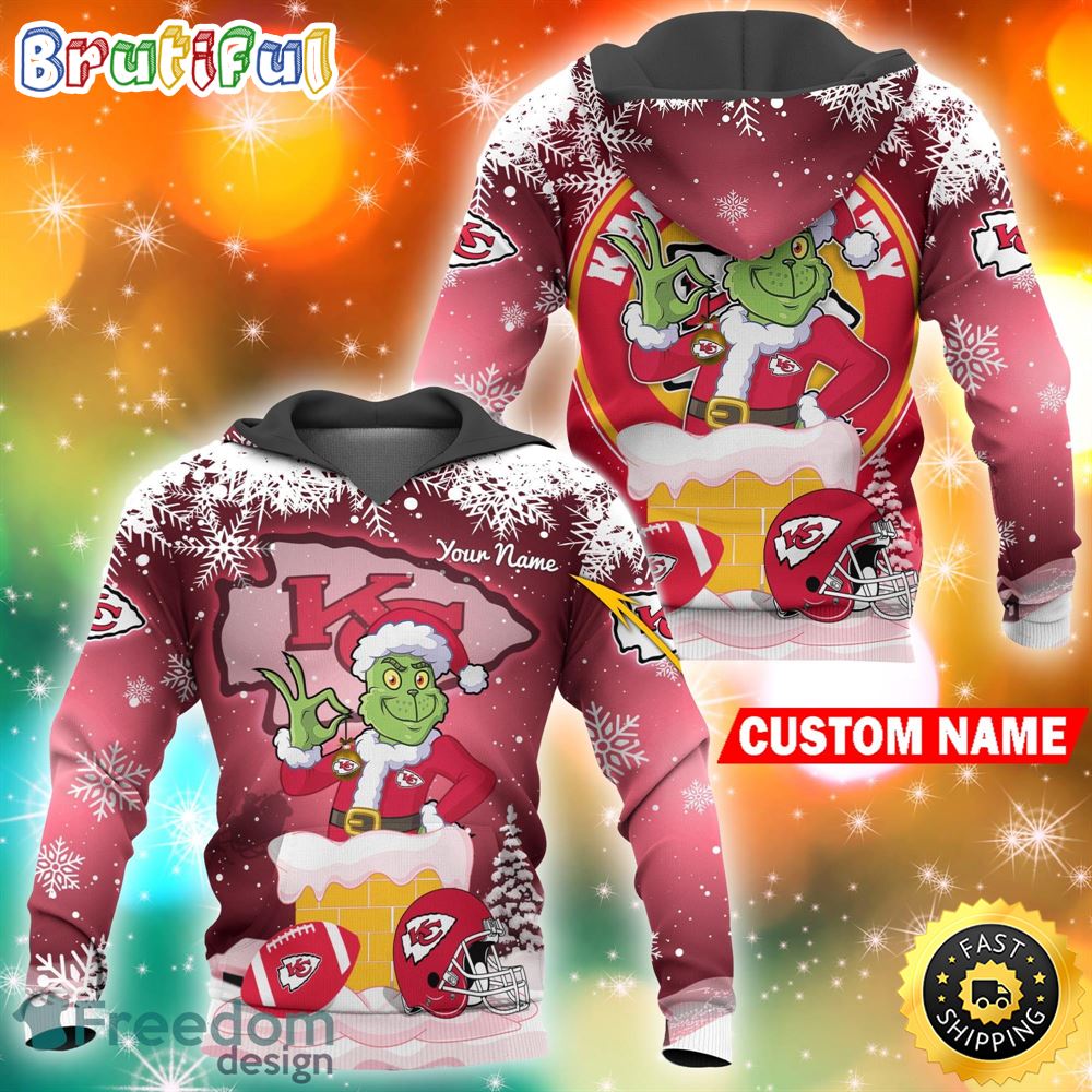 Custom_Kansas_City_Chiefs_NFL_Christmas_Grinch_in_Chimney_3D_Hoodie_Pullover_Prints_Custom_Name_zsm0la