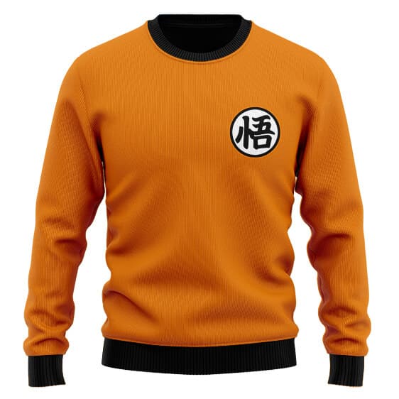 Dragon-Ball-Z-Son-Goku-Kanji-Logo-Orange-Ugly-Sweater-1