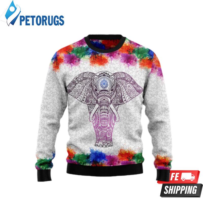 Elephant-Mandala-Color-Ugly-Christmas-Sweaters