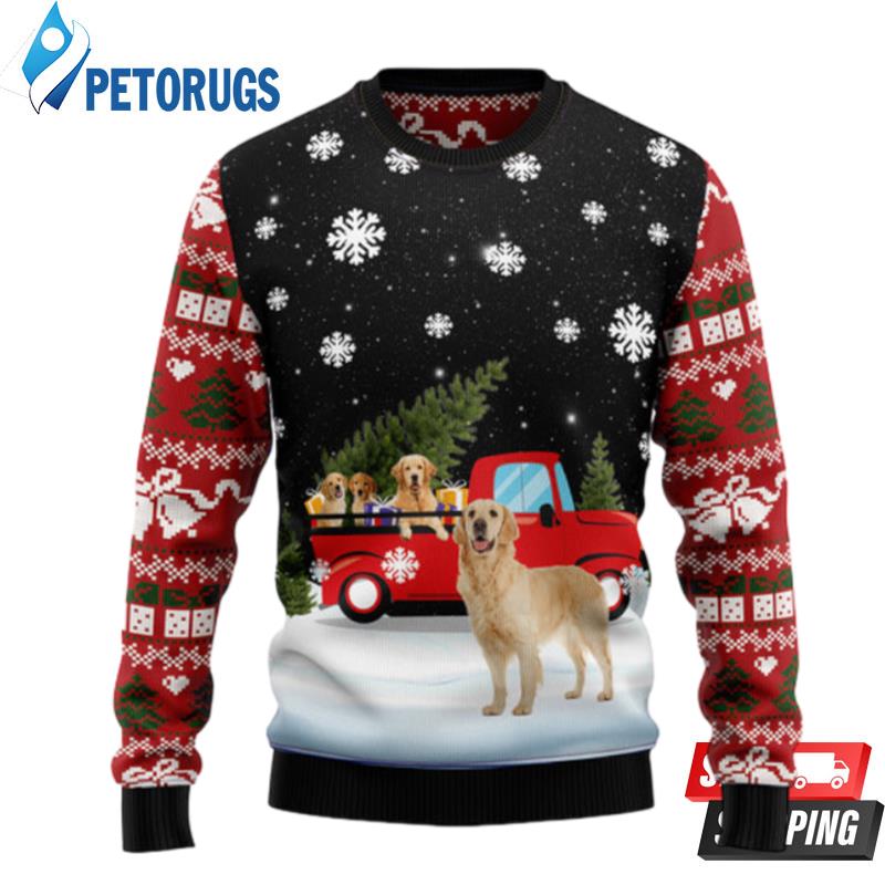 Golden-Retriever-Red-Truck-Ugly-Christmas-Sweaters-1