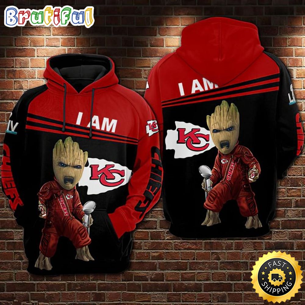 Groot Avenger Kansas City Chiefs 3d Hoodie All Over Printed -