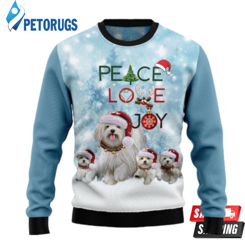 Maltese-Peace-Love-Joy-Ugly-Christmas-Sweaters