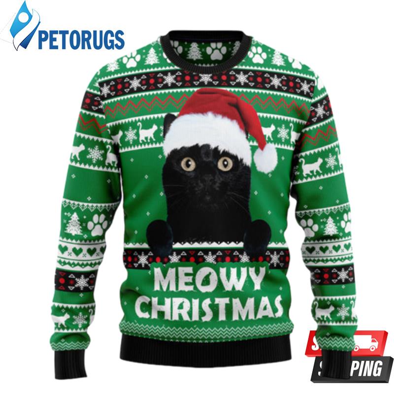 Meowy-Black-Cat-Ugly-Christmas-Sweaters-1