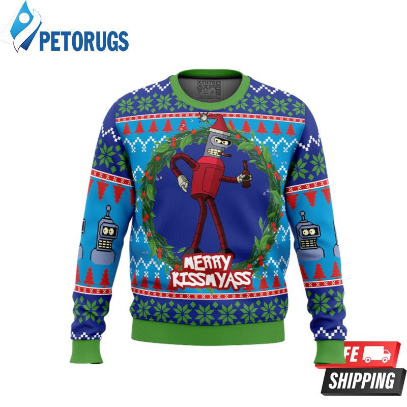 Merry-Kissmyass-Futurama-Ugly-Christmas-Sweaters
