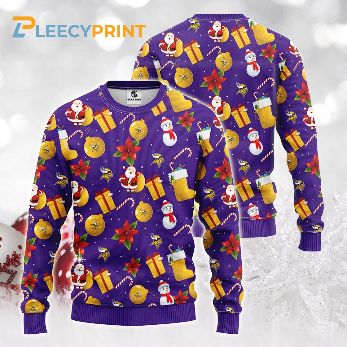 Minnesota-Vikings-Santa-Claus-Snowman-Pattern-Christmas-Ugly-Sweater-1