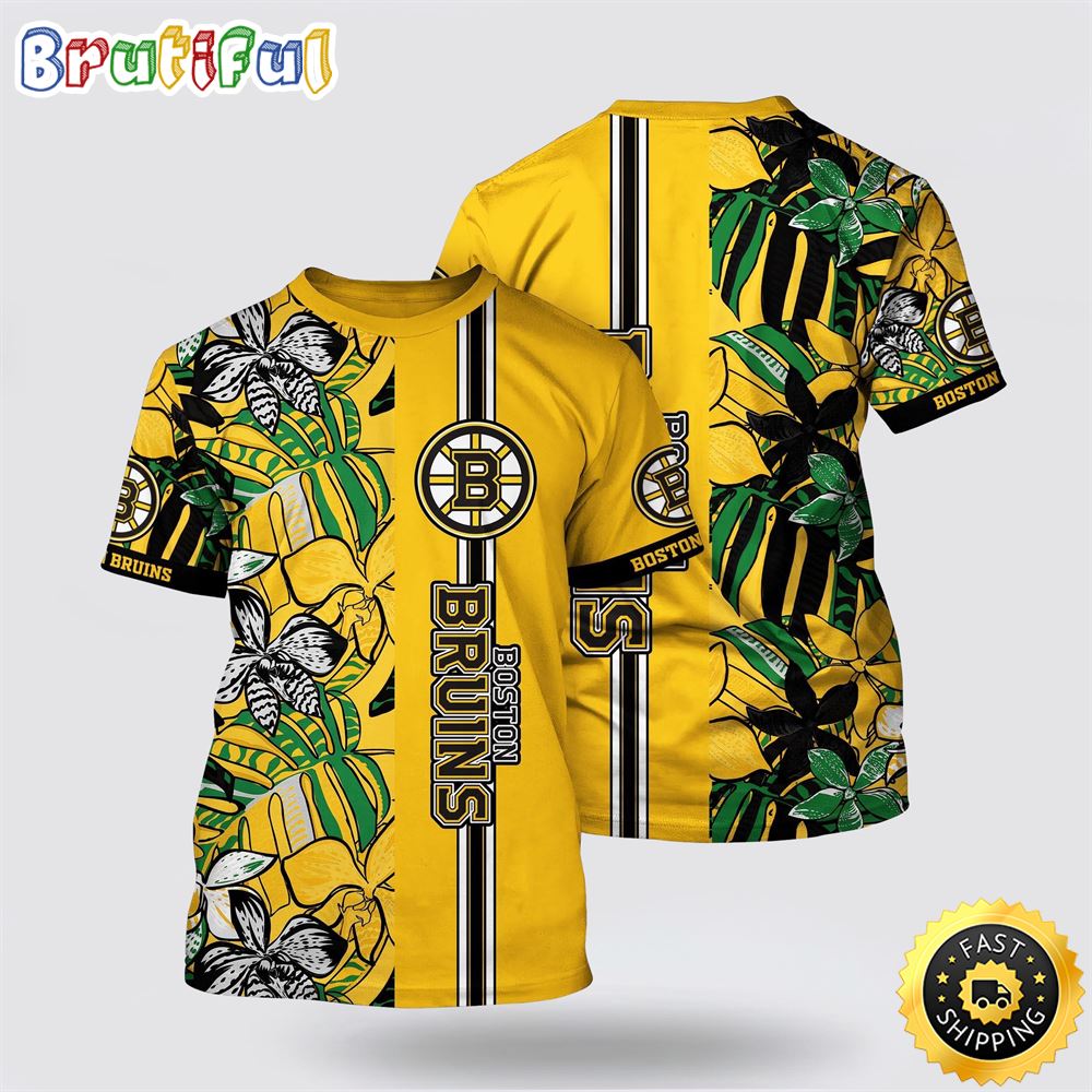 NHL_Boston_Bruins_All_Over_Print_T_Shirt_Tropical_Tropical_Forest_Floral_Pattern_Summer_T_Shirt_1_xfreac