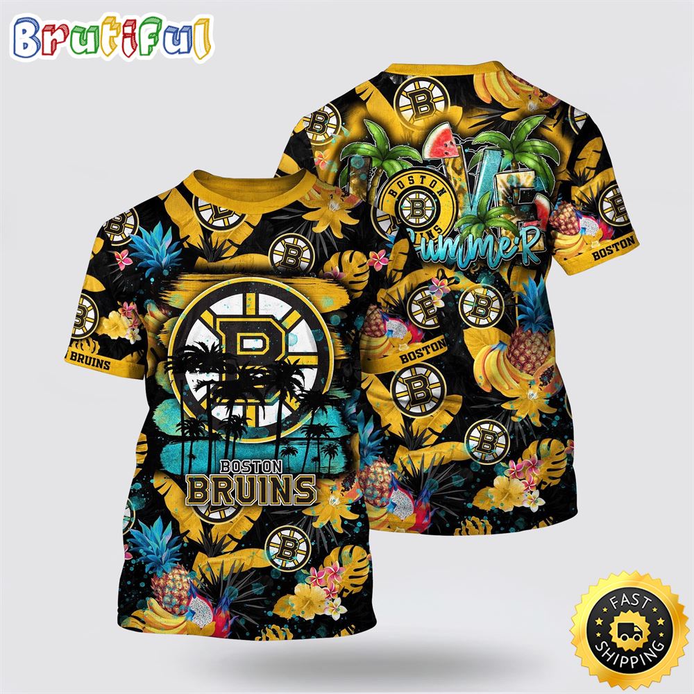 NHL_Boston_Bruins_All_Over_Print_T_Shirt_With_Tropical_Fruits_Summer_T_Shirt_1_rb1sir