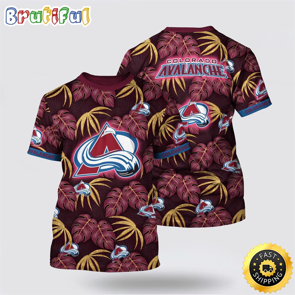 NHL_Colorado_Avalanche_All_Over_Print_T_Shirt_Tropical_Motifs_Summer_T_Shirt_1_mcx5ec