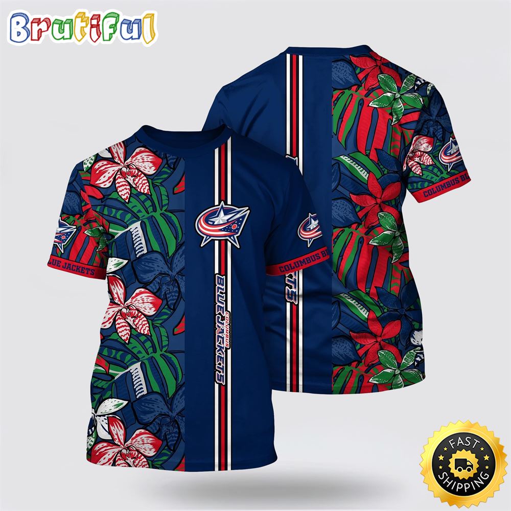 NHL_Columbus_Blue_Jackets_All_Over_Print_T_Shirt_Tropical_Tropical_Forest_Floral_Pattern_Summer_T_Shirt_1_umbdgz