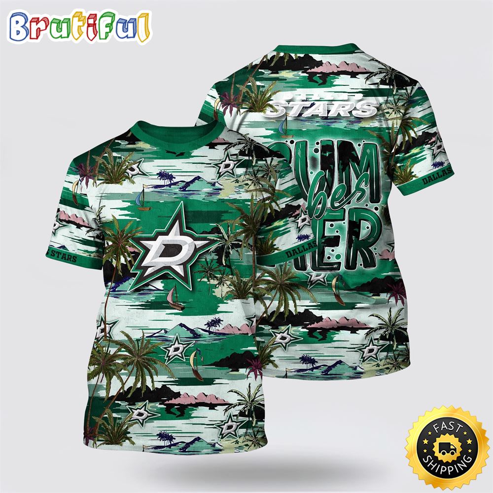 NHL_Dallas_Stars_All_Over_Print_T_Shirt_Tropical_Desert_Island_Motif_Summer_T_Shirt_1_niuu45