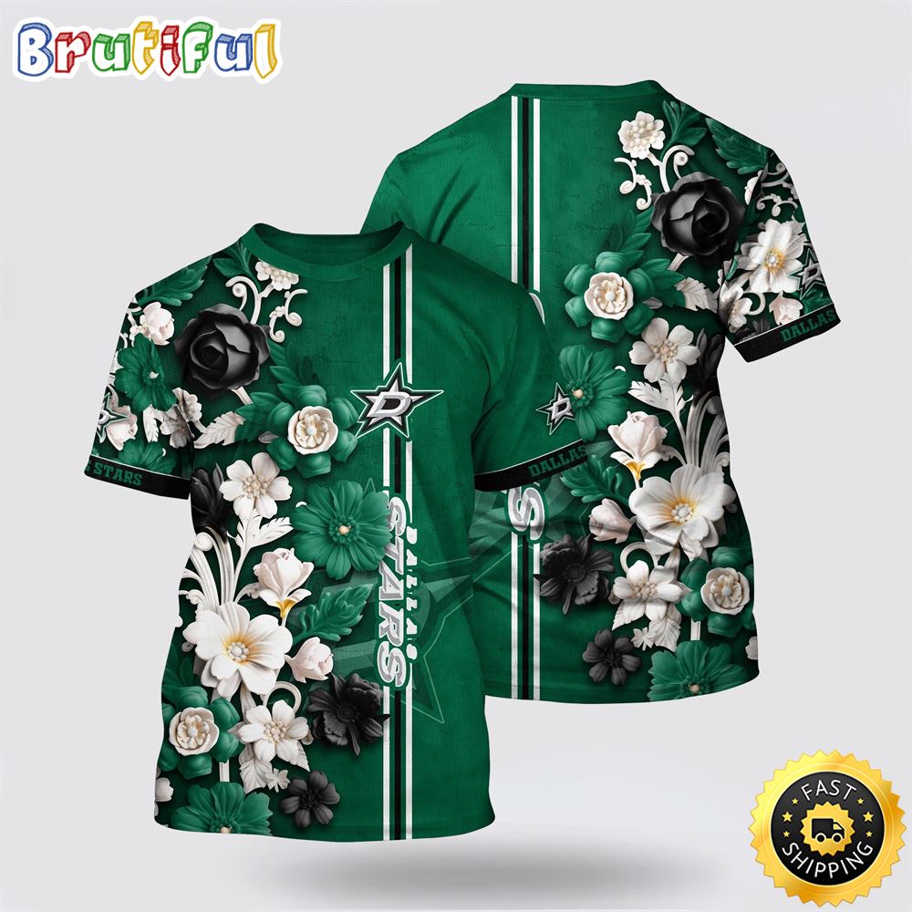 NHL_Dallas_Stars_All_Over_Print_T_Shirt_Tropical_Hepatica_Floral_Pattern_Summer_T_Shirt_1_o320xi