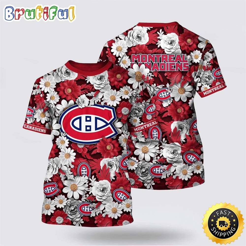 NHL_Montreal_Canadiens_All_Over_Print_T_Shirt_Tropical_Begonia_Flower_Pattern_Summer_T_Shirt_1_kvrhmk