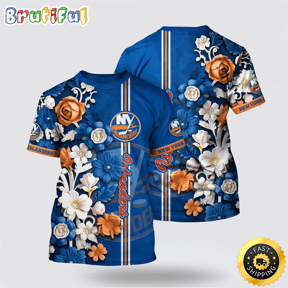 NHL_New_York_Islanders_All_Over_Print_T_Shirt_Tropical_Hepatica_Floral_Pattern_Summer_T_Shirt_1_eras3q