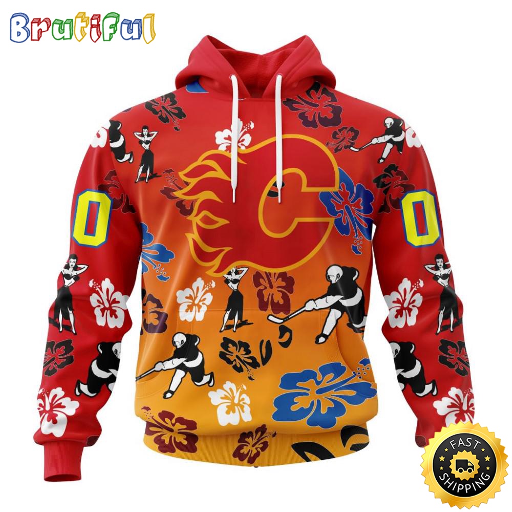 Personalized_NHL_Calgary_Flames_Hoodie_Hawaiian_Style_Design_For_Fans_Unisex_3D_Hoodie_lwqwfj