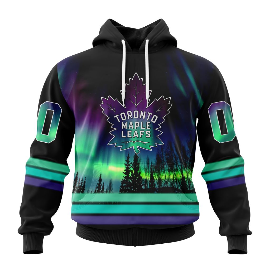 Personalized_NHL_Toronto_Maple_Leafs_Hoodie_Special_Design_With_Northern_Lights_All_Over_Print_3D_Hoodie_Unisex_1_xwfhim