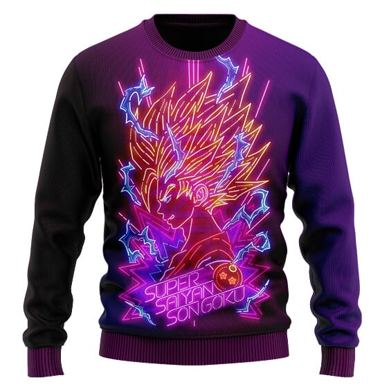 Super-Saiyan-2-Goku-Neon-Lights-Ugly-Xmas-Sweater-1