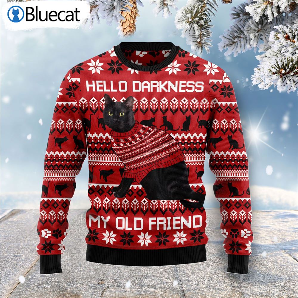 black-cat-hello-darkness-my-old-friend-ugly-christmas-sweater-1