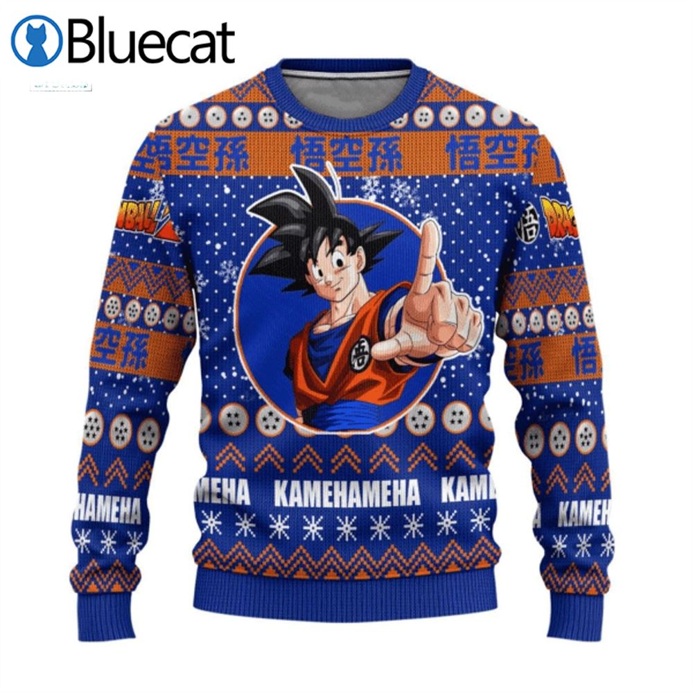 dragon-ball-goku-kamehameha-ugly-christmas-sweater