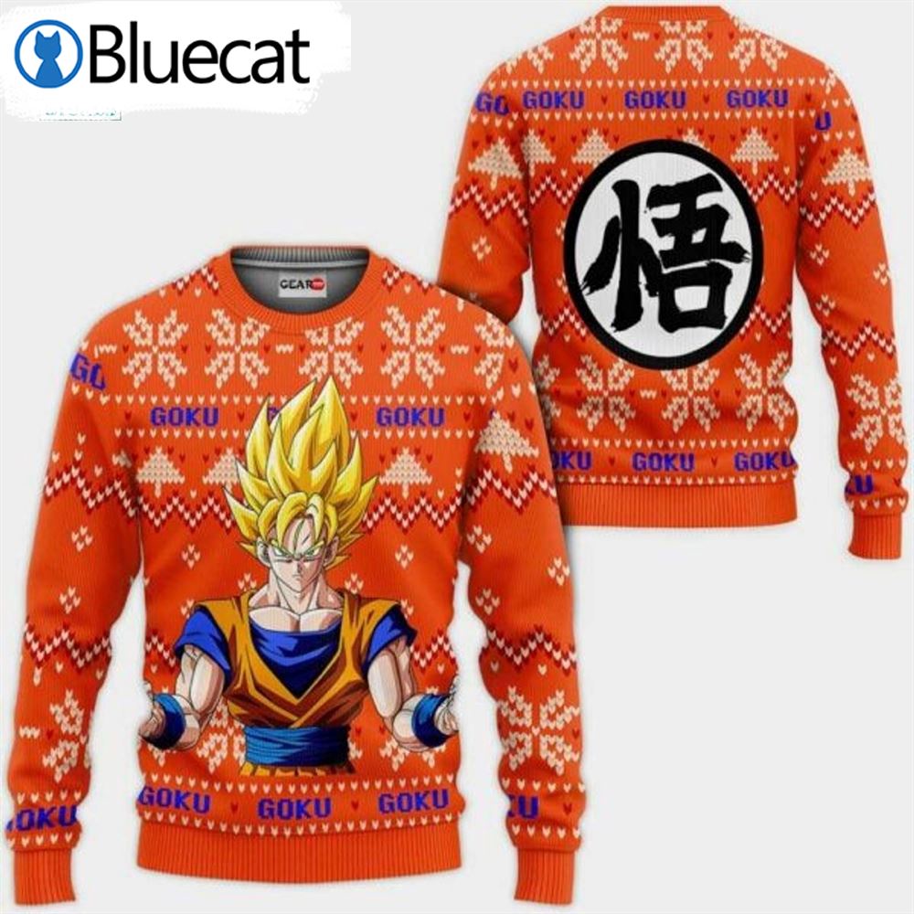 dragon-ball-goku-super-saiyan-ugly-christmas-sweater