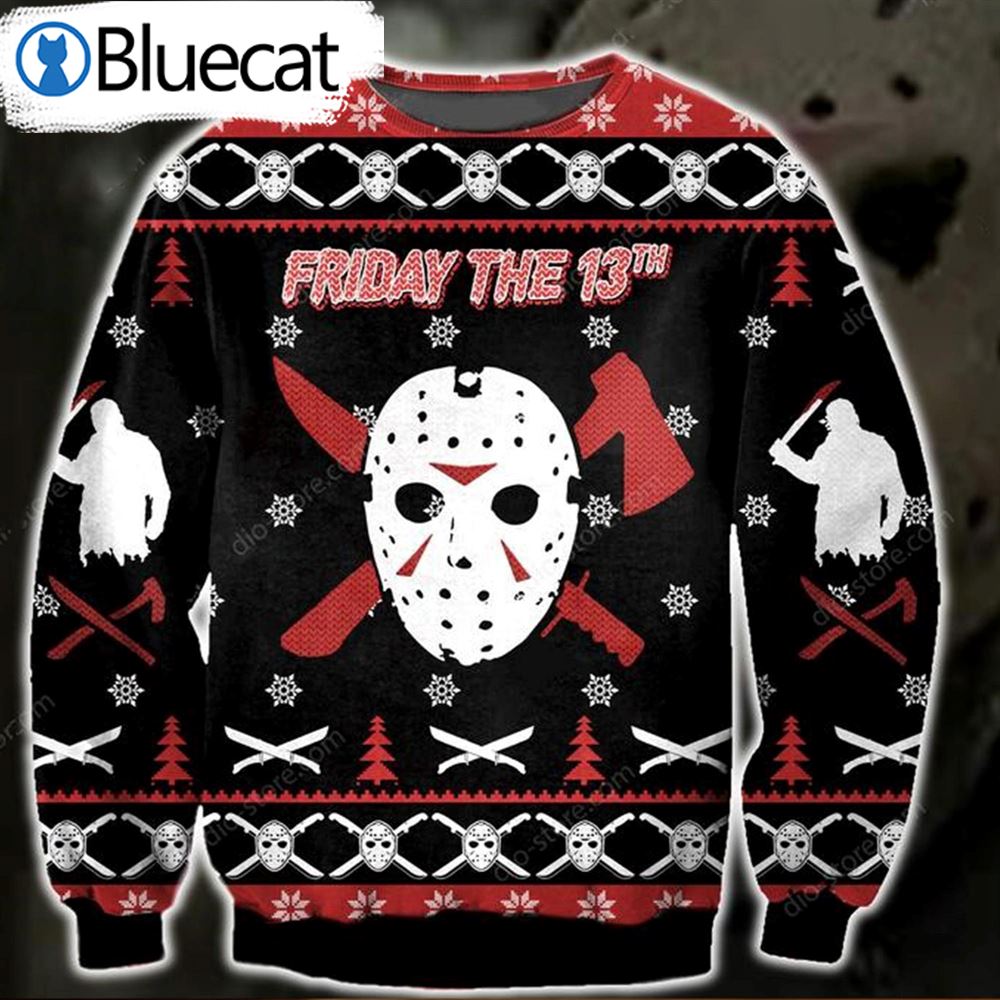 jason-voorhees-ugly-christmas-sweater-christmas-unisex-woolen-etsy
