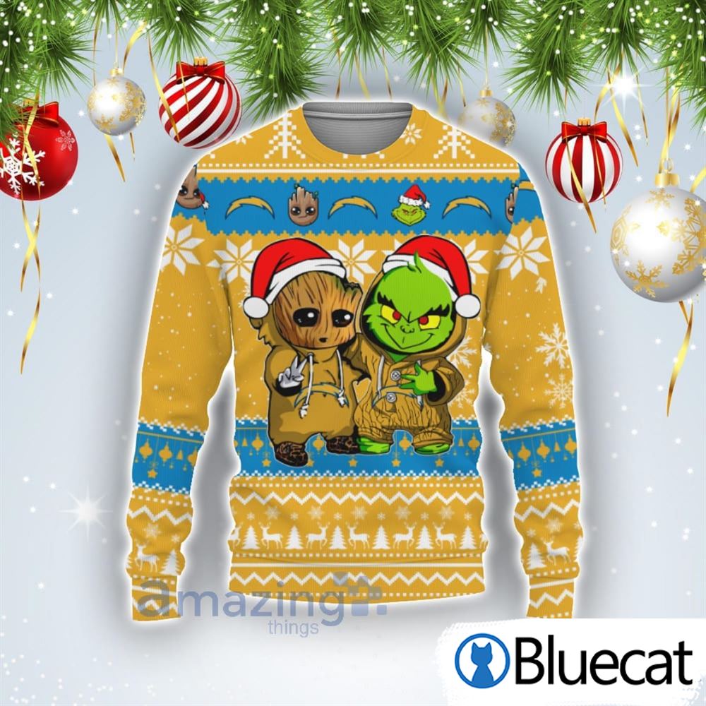 los-angeles-chargers-baby-groot-and-grinch-best-friends-football-american-ugly-christmas-sweater-1